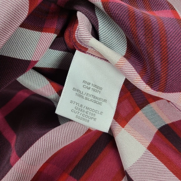 EQUIPMENT Pink Purple Plaid Silk Brett Shirt - S - Picture 6 of 6